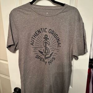 Sperry Men’s Gray Anchor Logo Short-Sleeve Tee